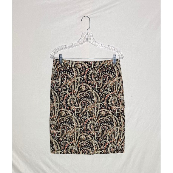 J.Crew Dresses & Skirts - J.Crew No. 2 Pencil Skirt Paisley Print Navy Coral Cotton Size 4 EUC